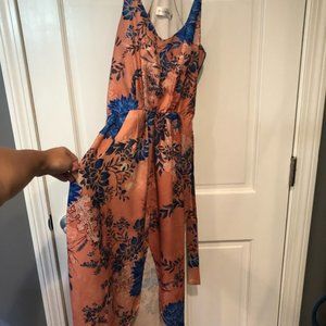 Hello Molly Orange & Blue Flower Dress